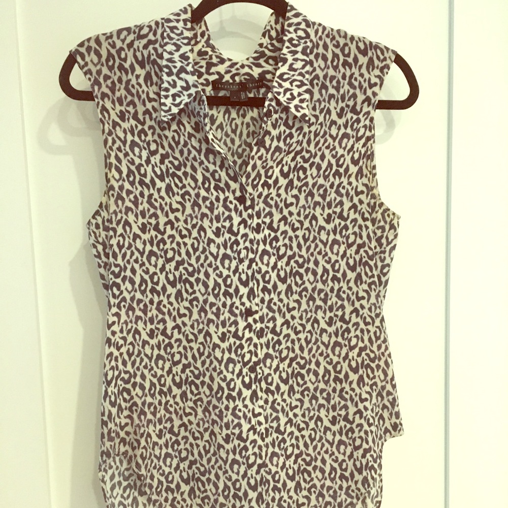 SM THEYSKEN’S THEORY LEOPARD BLOUSE (SLEEVELESS)